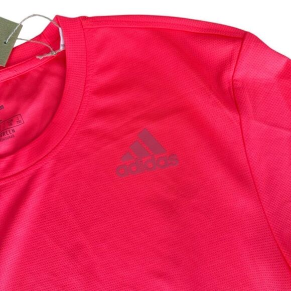 Adidas Aero 3S Tee Signal Pink Large NWT - Picture 3 of 7